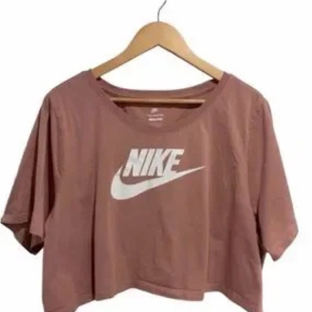 Nike Women's Dusty Rose Logo Boxy Crop Tee